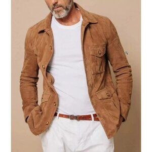 The Bombay Store Suede Leather Safari Jacket Size S